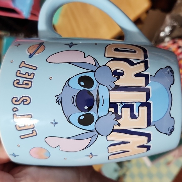 Disney Coffee Mug Stitch Let’s Get Weird Large Stitch 25 ounces Ceramic Cup NEW - Picture 7 of 7